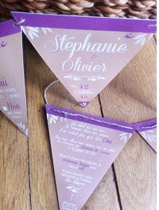 faire part mariage thème provence fanion vintage kraft