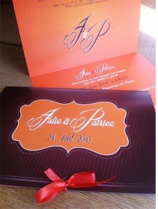 faire part mariage original sur mesure orange