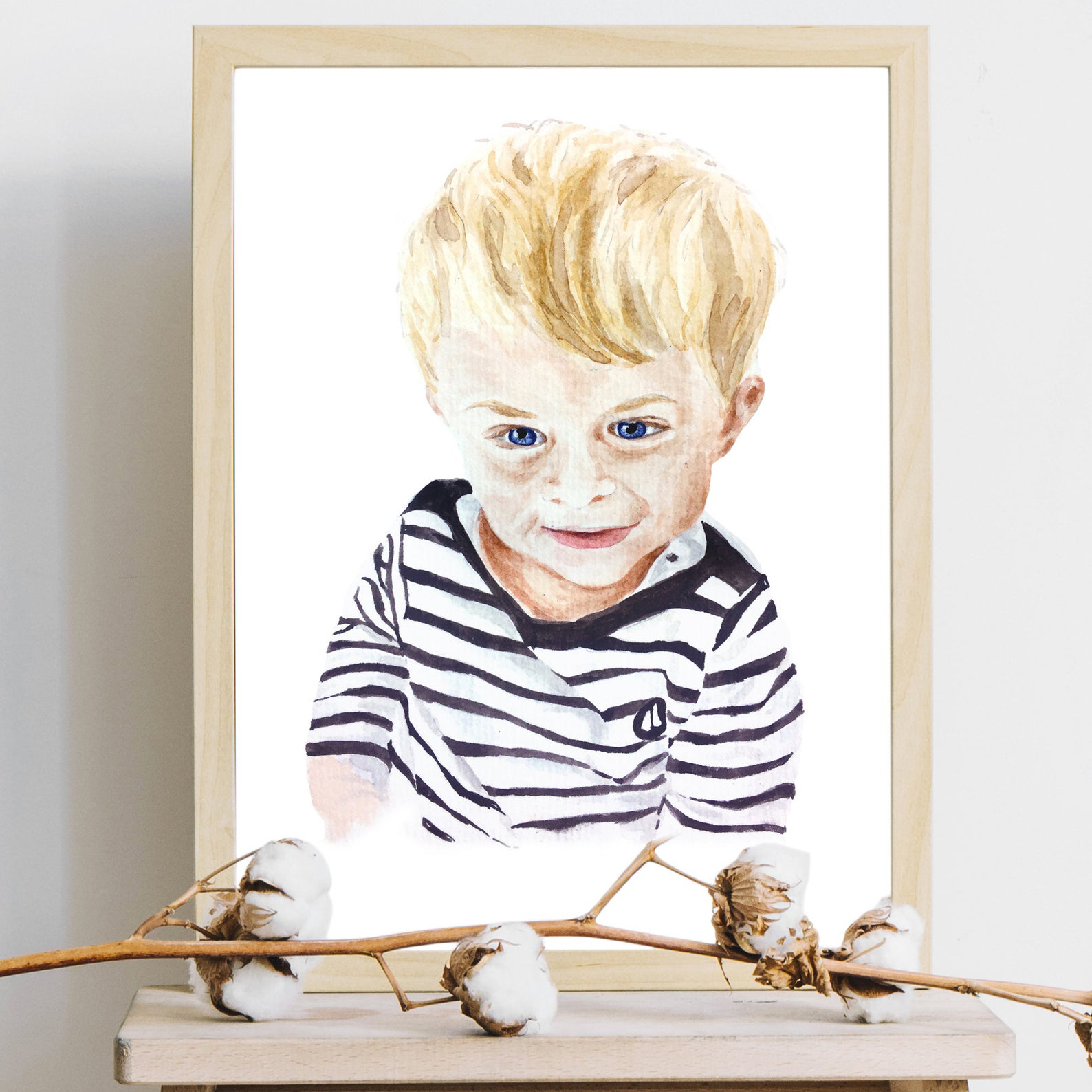 Portrait Enfant Bebe Sur Mesure Aquarelle Sweet Paper